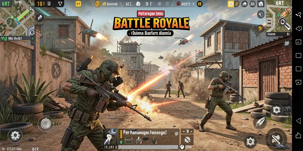 Gameplay seru Battle Royale di 6RT yang penuh aksi.