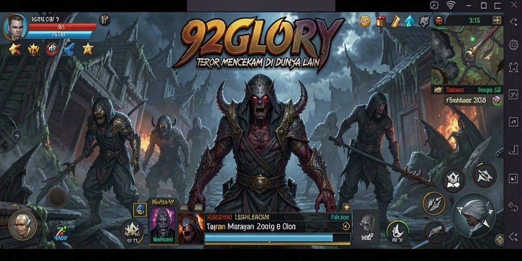 Screenshot menampilkan atmosfer menyeramkan dalam gameplay 92GLORY.