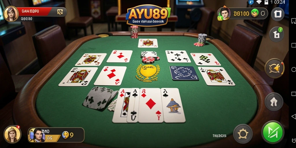Screenshot gameplay AYU89 yang menampilkan serunya bermain Gaple.