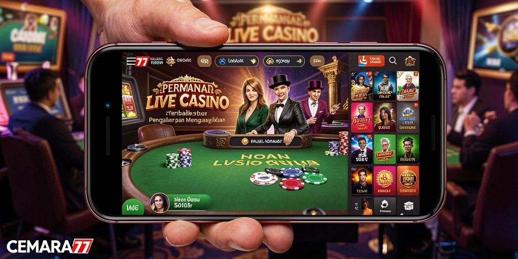 Tampilan gameplay CEMARA77 yang memukau dalam Live Casino.