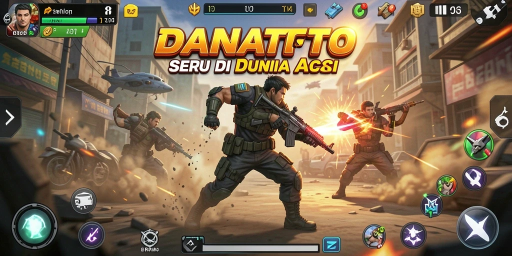 Tangkapan layar gameplay mendebarkan DANATOTO dengan aksi intens.