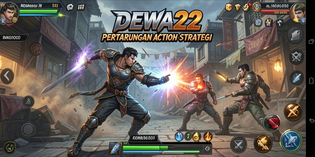 Tampilan gameplay DEWA22 yang penuh aksi dan pertarungan seru.