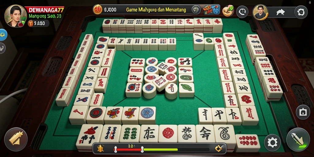 Gameplay Mahjong seru di DEWANAGA77 dengan grafis menawan.