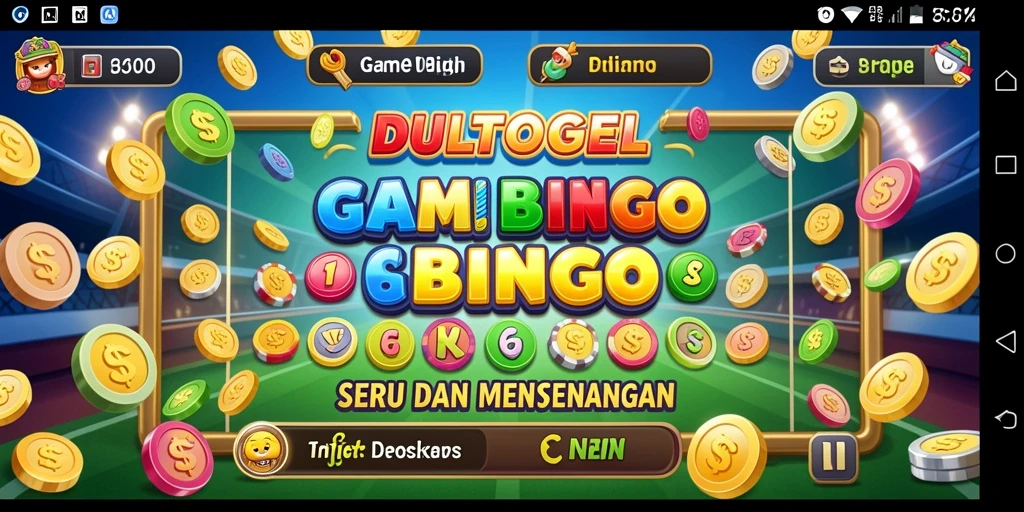 Screenshot gameplay DULTOGEL menampilkan suasana permainan bingo yang seru.