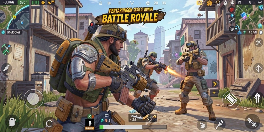 Tampilan menarik dari gameplay seru FUJI66 di dunia Battle Royale.
