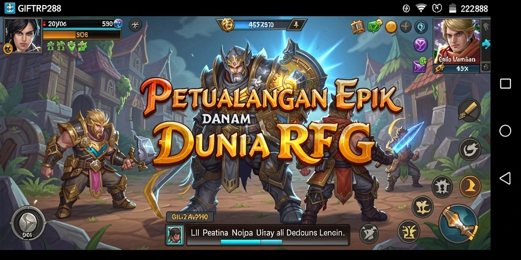 Tampilan menakjubkan dari gameplay RPG yang interaktif.