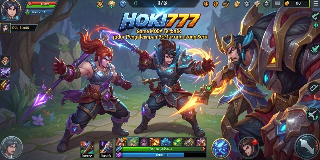 Tampilan aksi gameplay menegangkan di HOKI777 dengan karakter yang bertarung.