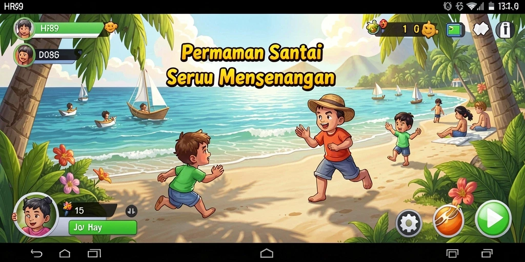 Gameplay HR89 yang penuh warna dan seru dalam momen santai.