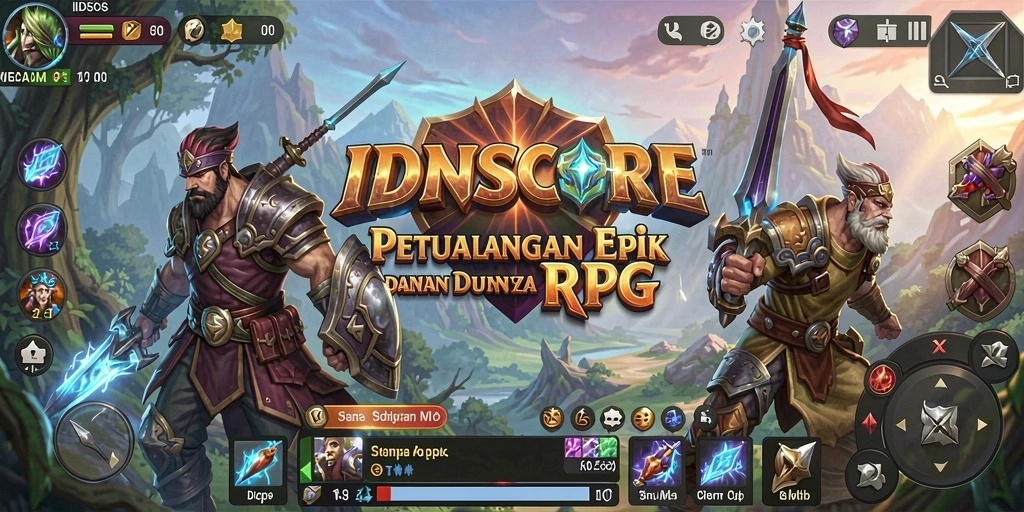 Screenshot IDNSCORE menampilkan aksi mendebarkan dalam pertarungan RPG.
