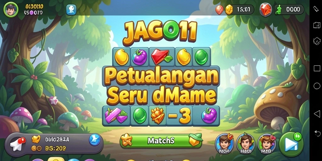 Tampilkan momen seru gameplay JAGO11 dengan kombinasi warna cerah.