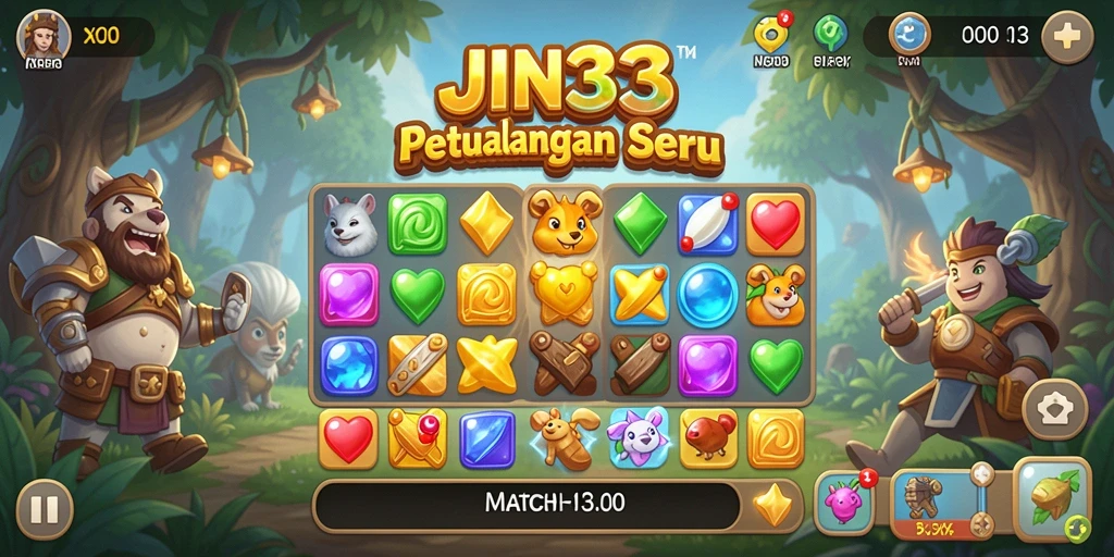 Tampilan gameplay JIN33 yang penuh warna dan seru.
