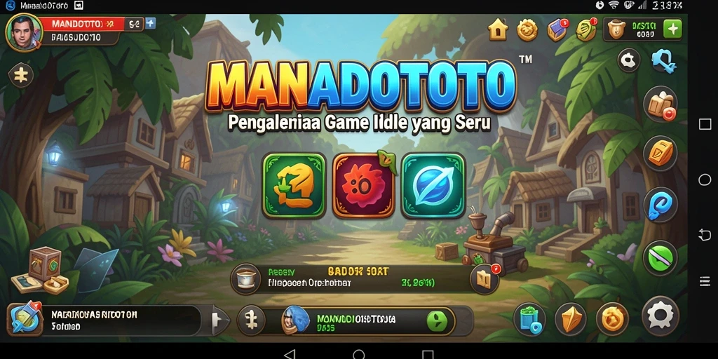 Screenshot MANADOTOTO menunjukkan grafik warna-warni dan gameplay yang berkesan.
