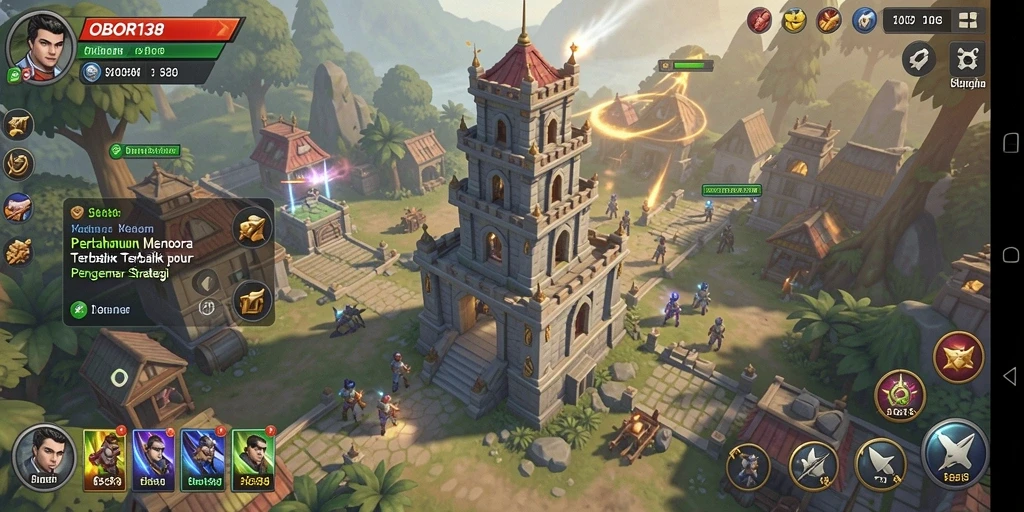 Tangkapan layar permainan Tower Defense yang menegangkan