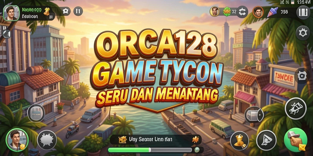 Tampilan gameplay ORCA128 yang menampilkan manajemen bisnis yang seru.