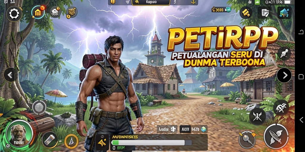 Screenshot gameplay PETIRRP menampilkan keindahan dunia terbuka yang luas.