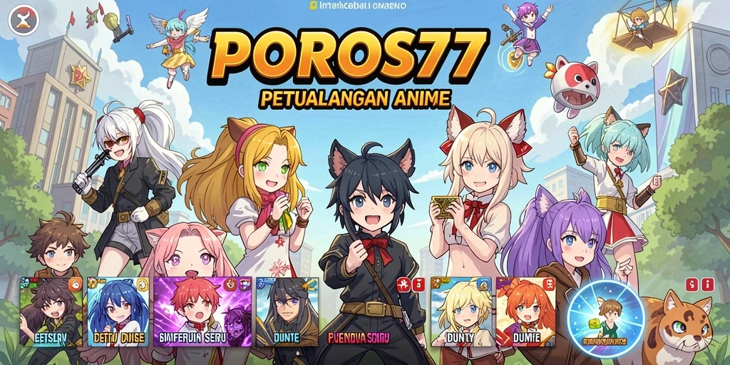 Tampilan gameplay POROS77 yang penuh aksi dan petualangan Anime.