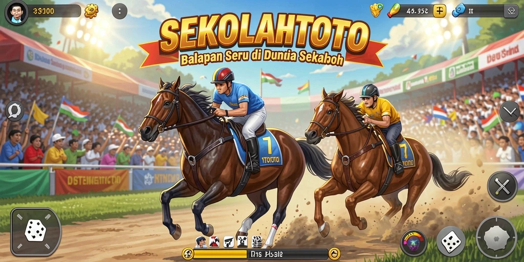 Tampilan gameplay seru dari game balapan SEKOLAHTOTO.