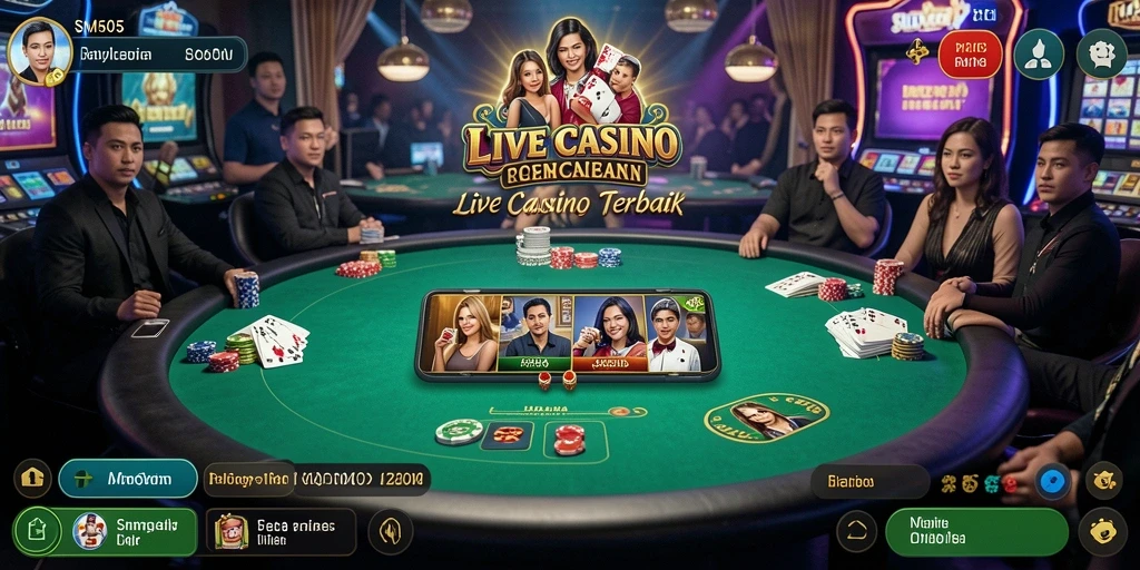 Tampilan gameplay Live Casino yang menarik dan interaktif di SM605.