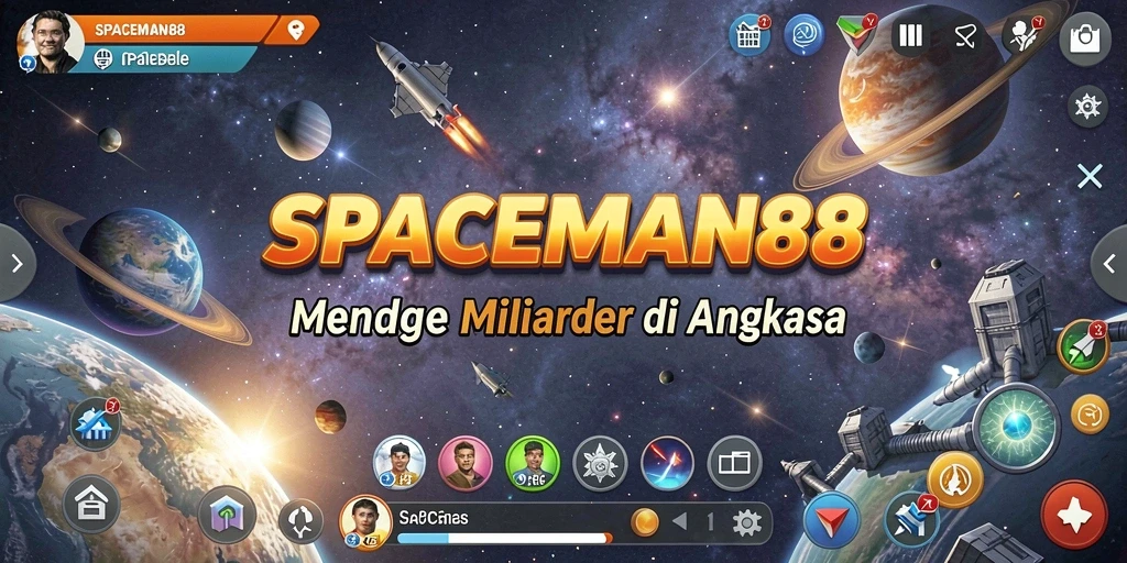 Screenshot gameplay SPACEMAN88 menampilkan aktivitas bisnis luar angkasa.