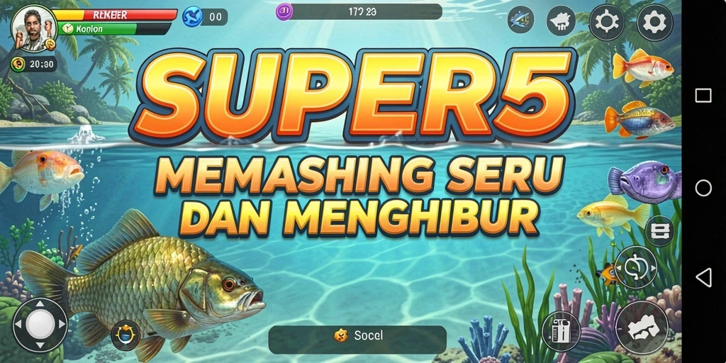 Tangkapan ikan yang menakjubkan dalam gameplay SUPER5.