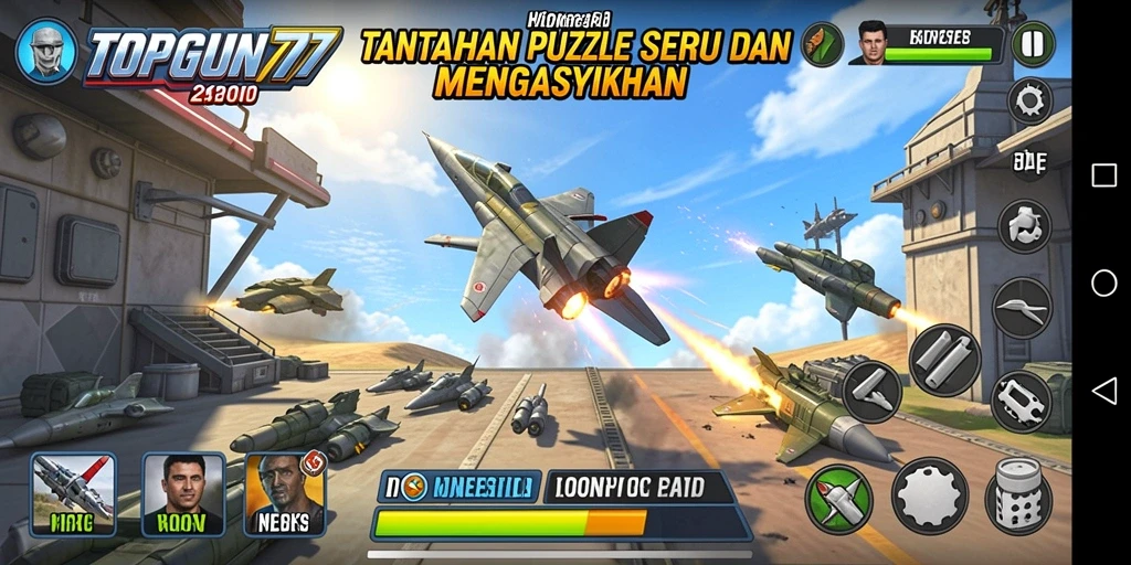 Tampilan gameplay yang menarik di TOPGUN77 dengan teka-teki berwarna-warni.