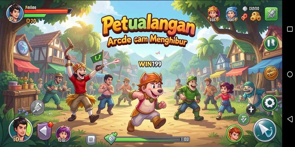 Screenshot gameplay WIN199 yang menampilkan aksi seru dan penuh warna.