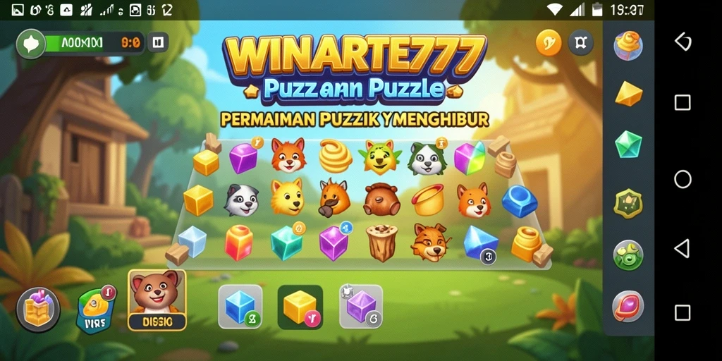 Screenshot gameplay menunjukkan puzzle yang menantang di WINRATE777.